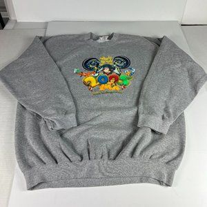 2005 Disney World Party Never Ends Sweatshirt Extra Extra Large Grey Crewneck